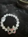 Original design natural white crystal Asai + fox mask design